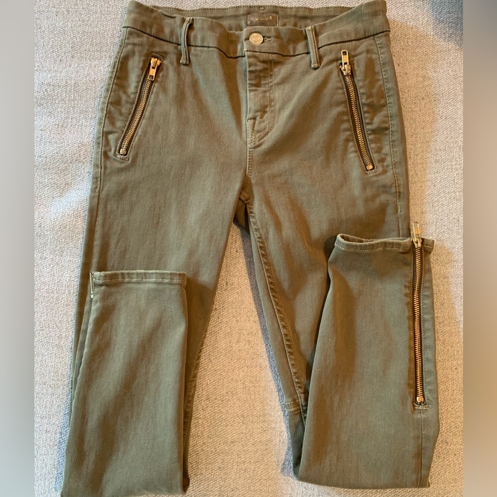 MOTHER Crop Zip Muse - green 24